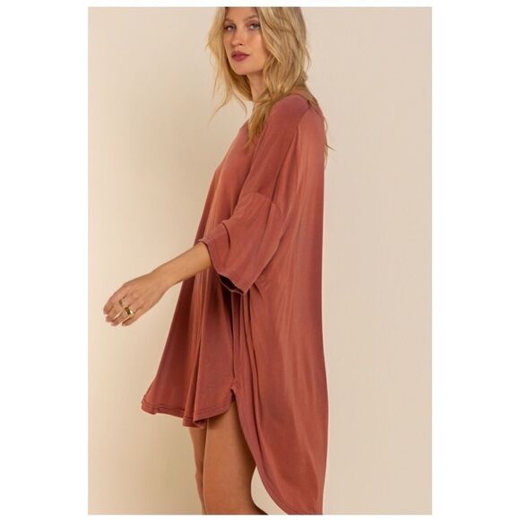 𝅺high Low Tunic In Brick - Picture 7 of 10